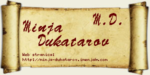 Minja Dukatarov vizit kartica